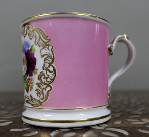 Mid-19th Century Grainger Worcester Porcelain Tankard – Rose Pompadour Ground