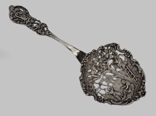 Fine Flemish Silver Silver Pierced Fruit Spoon C.1800