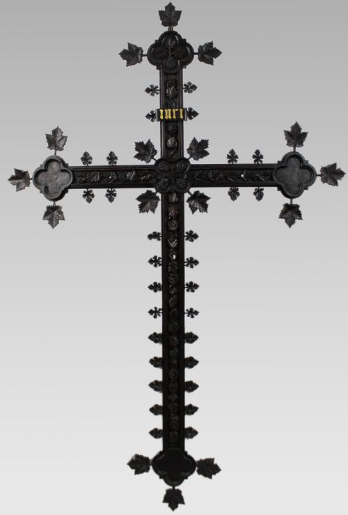 19th Century Carved Black Forest Cross