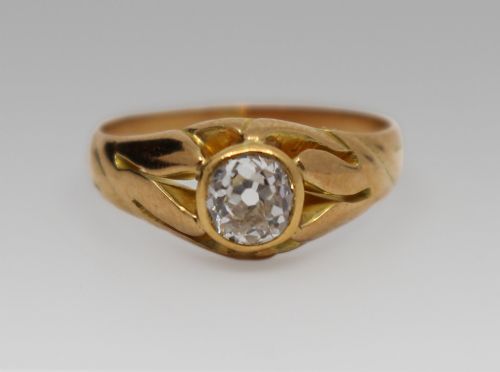 Antique Diamond Rose Gold Ring C.1910