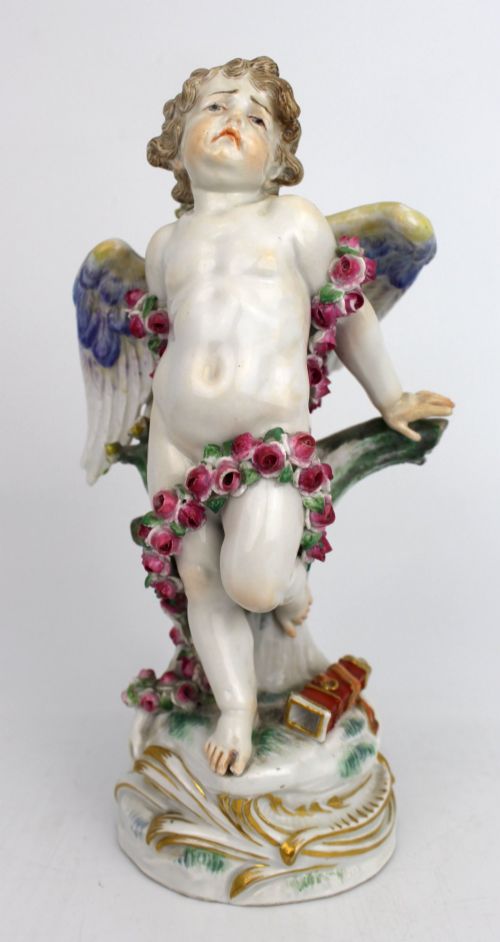 Meissen Bound Cupid Porcelain Figure by Paul Helmig, C.1900