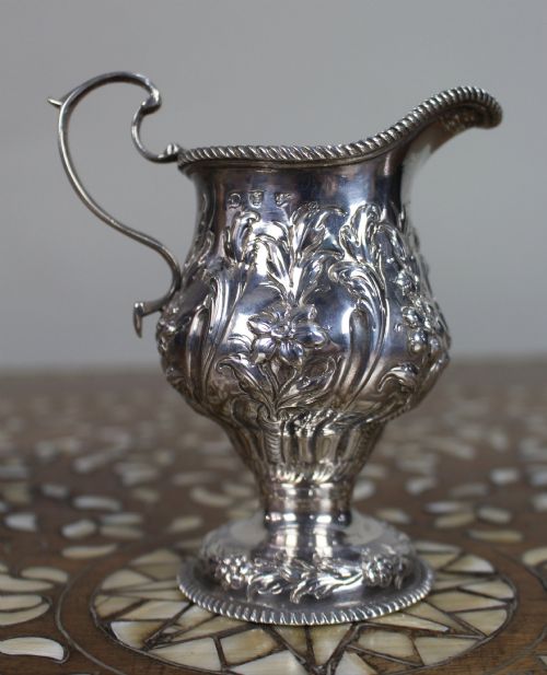 Fine Solid Silver Footed Ewer Cream Jug London 1759