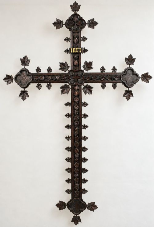 Large 19th Century Black Forest Carved Wall Cross