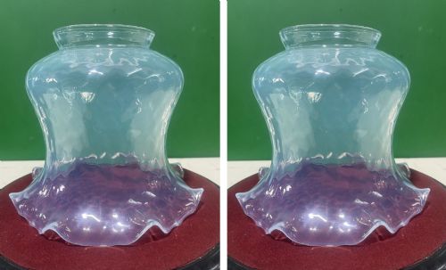 Pair of Large Victorian Stourbridge Glass Shades C.1890