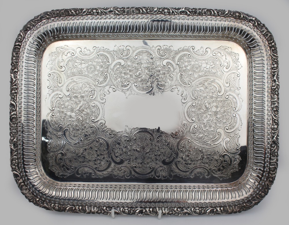 Quality Ornate Silver-Plated Tray – EP on Copper, Early 20th Century