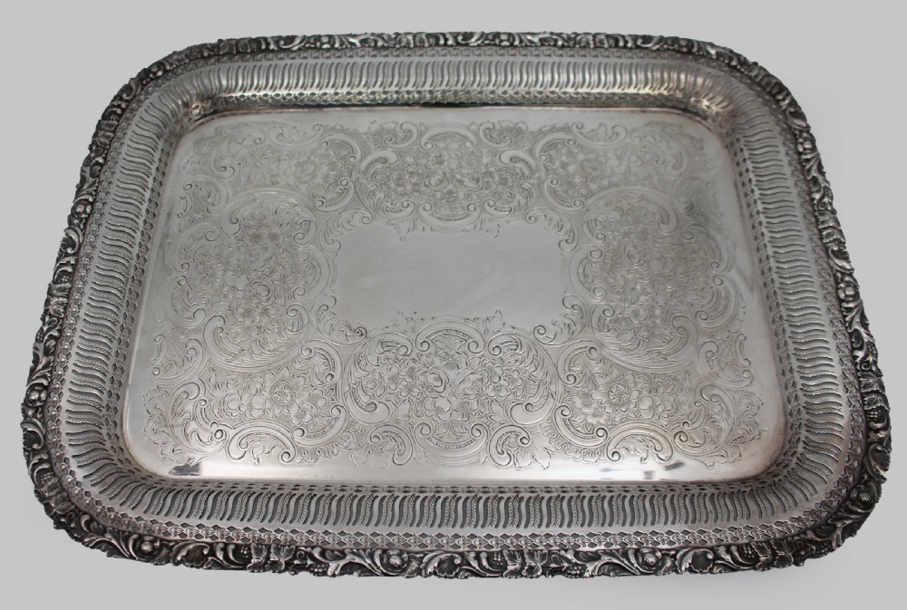 Quality Ornate Silver-Plated Tray – EP on Copper, Early 20th Century View II
