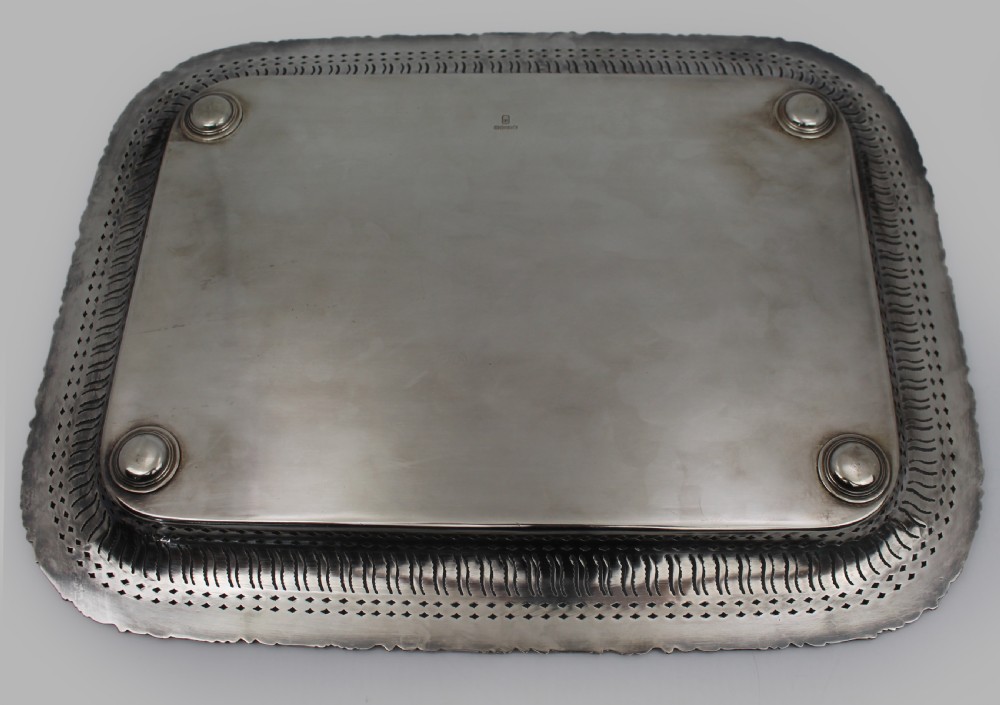 Quality Ornate Silver-Plated Tray – EP on Copper, Early 20th Century View IV