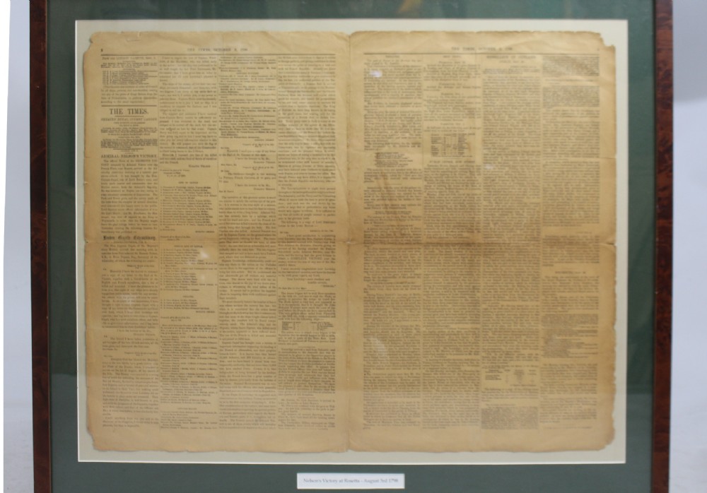 Original 1798 Newspaper – Nelson’s Victory at Rosetta (Battle of the Nile) View II