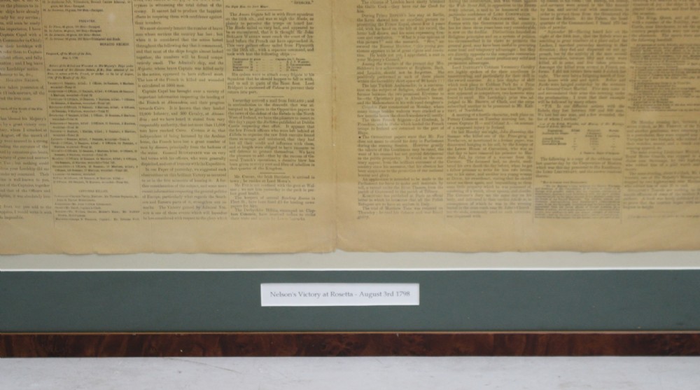 Original 1798 Newspaper – Nelson’s Victory at Rosetta (Battle of the Nile) View III