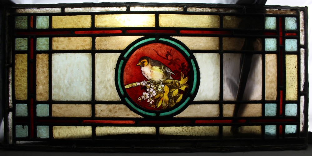 Set of Four Antique English Stained Glass Panels View II