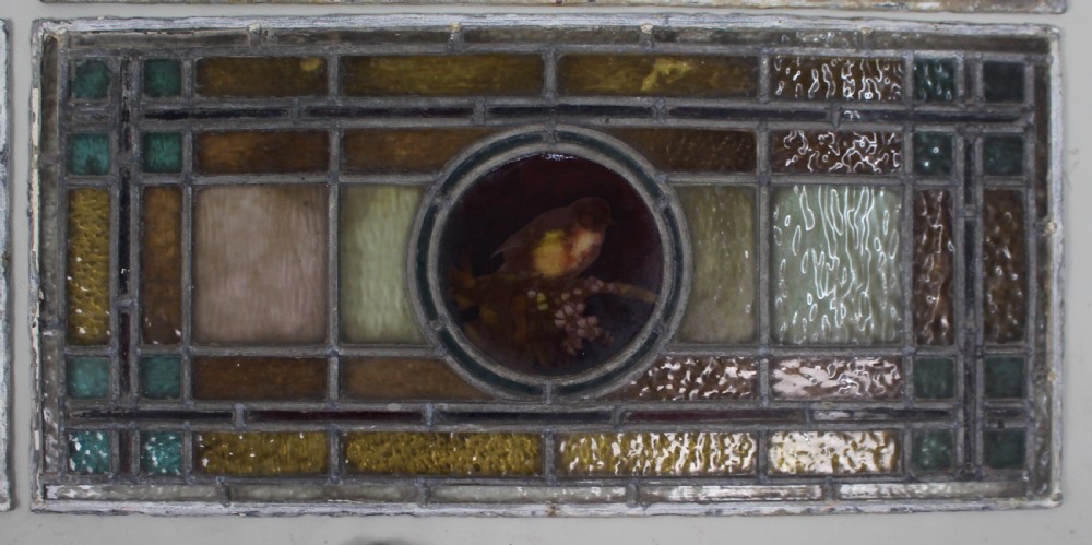 Set of Four Antique English Stained Glass Panels View IV
