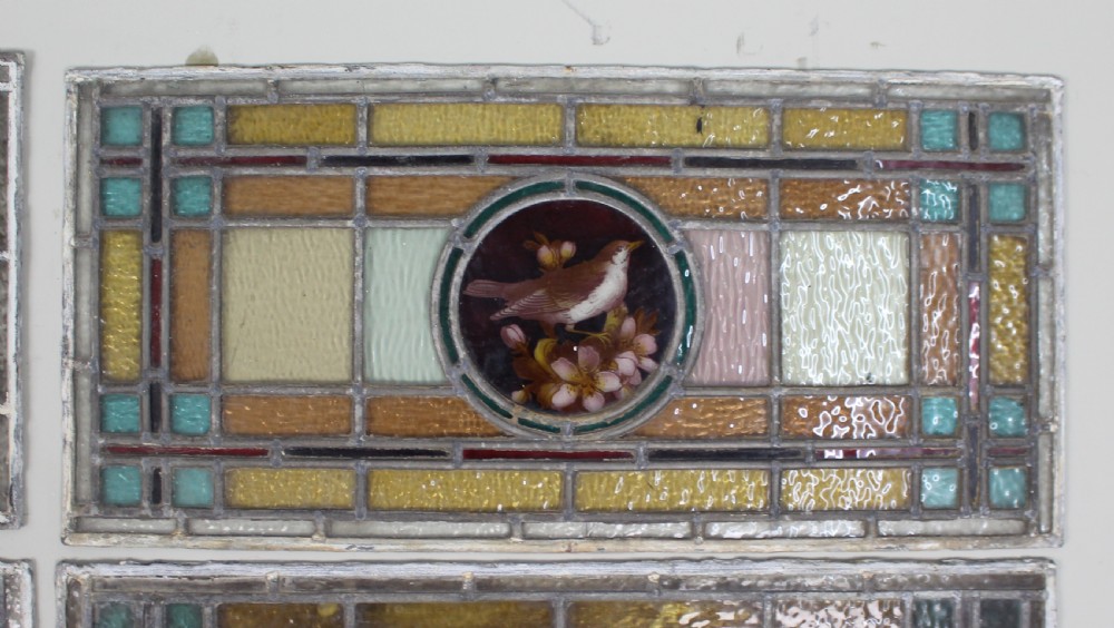 Set of Four Antique English Stained Glass Panels View VII
