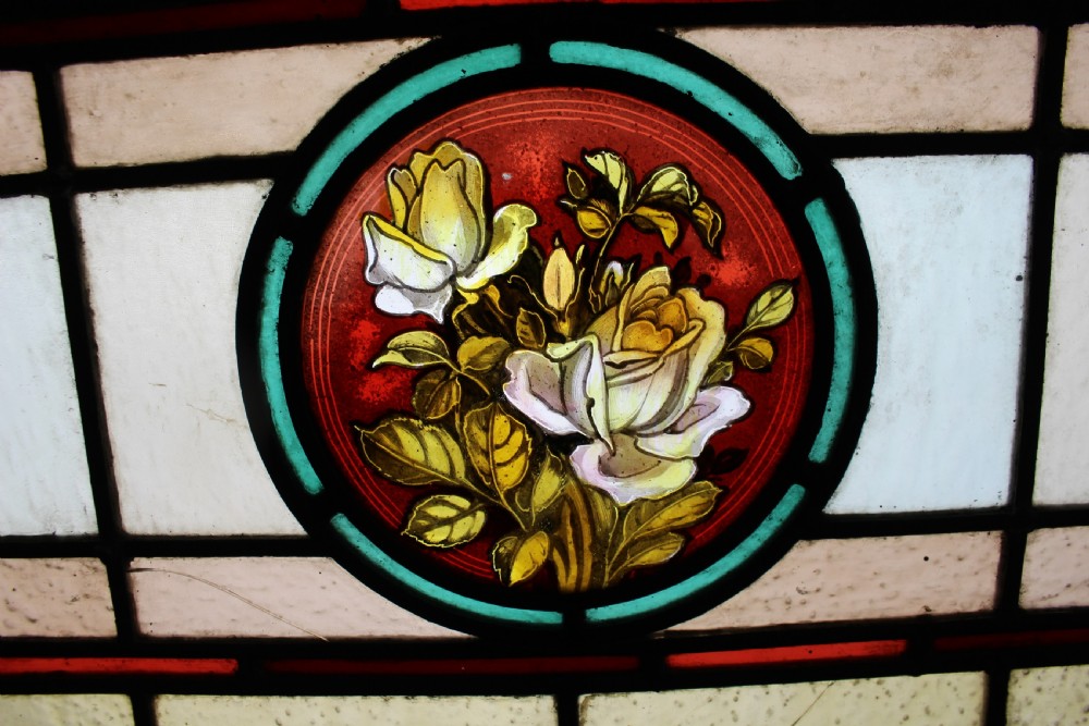 Set of Four Antique English Stained Glass Panels View IX
