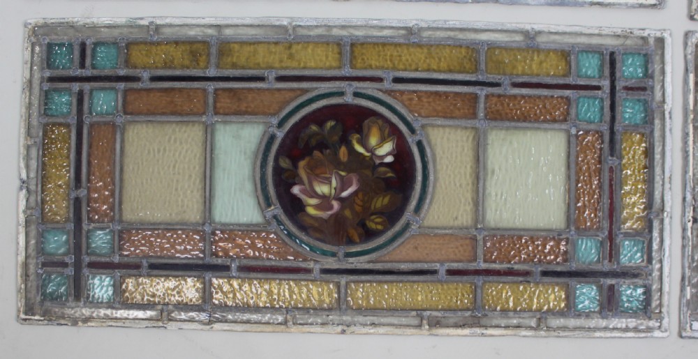 Set of Four Antique English Stained Glass Panels View XII