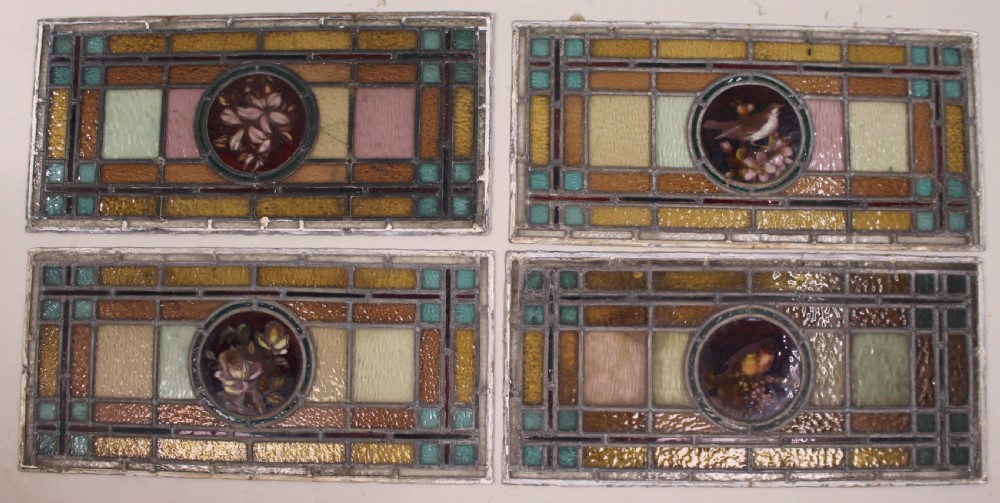 Set of Four Antique English Stained Glass Panels View XIV