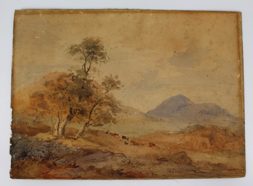 Mid 19th c. English Watercolour Landscape in Later Gilt Frame View III