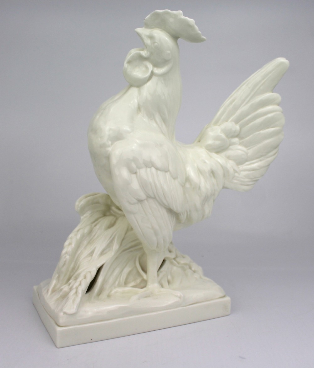 Pair of Royal Worcester Blanc de Chine Roosters – Modelled by A. Azori, Liseron 3581 View II