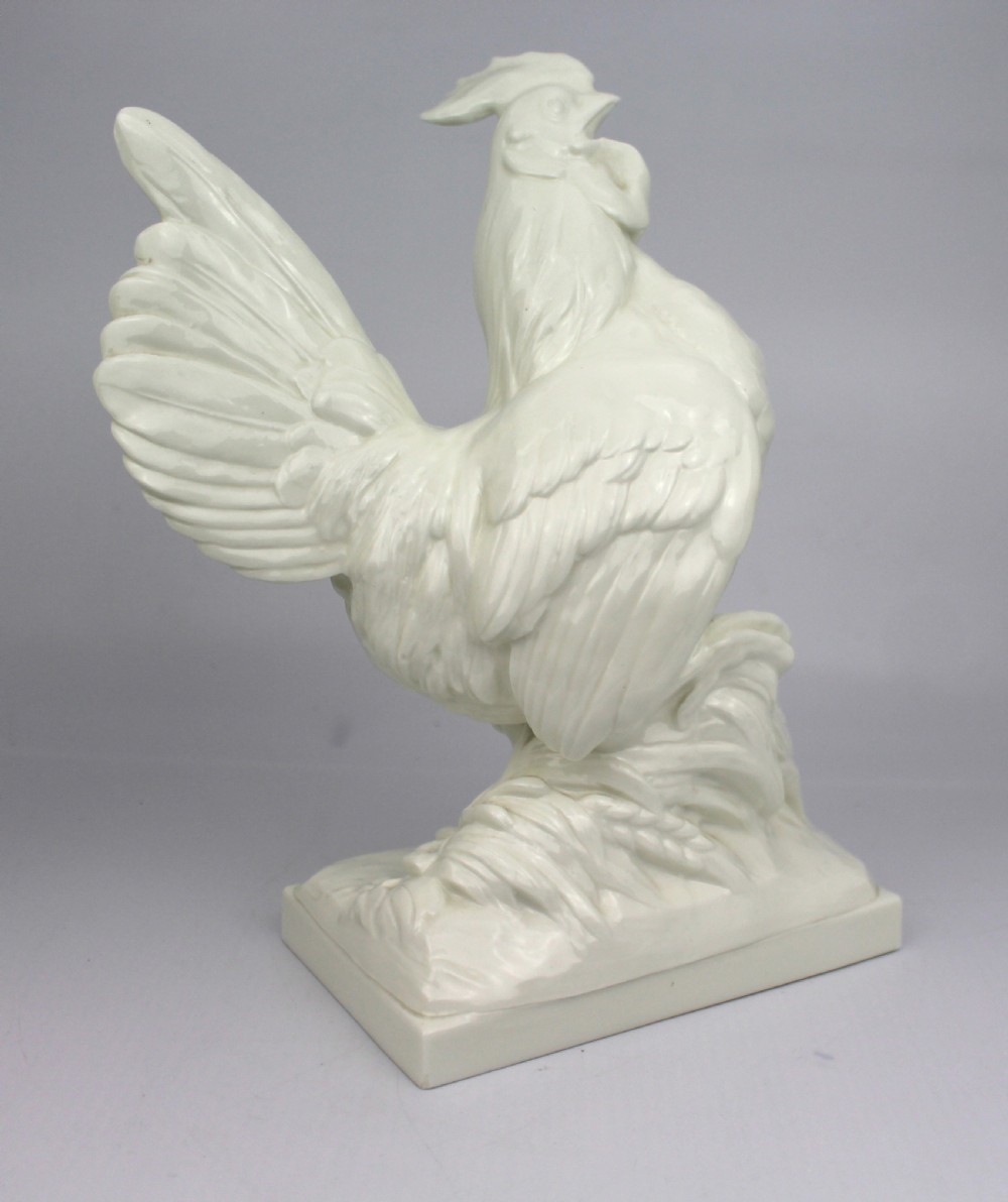 Pair of Royal Worcester Blanc de Chine Roosters – Modelled by A. Azori, Liseron 3581 View III