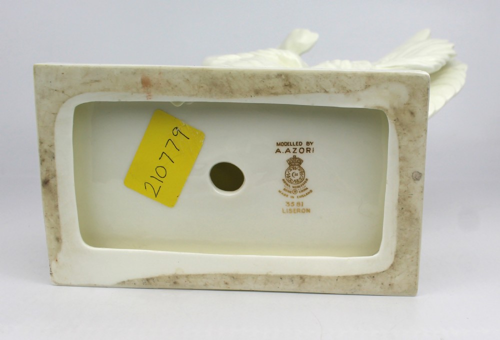 Pair of Royal Worcester Blanc de Chine Roosters – Modelled by A. Azori, Liseron 3581 View IV