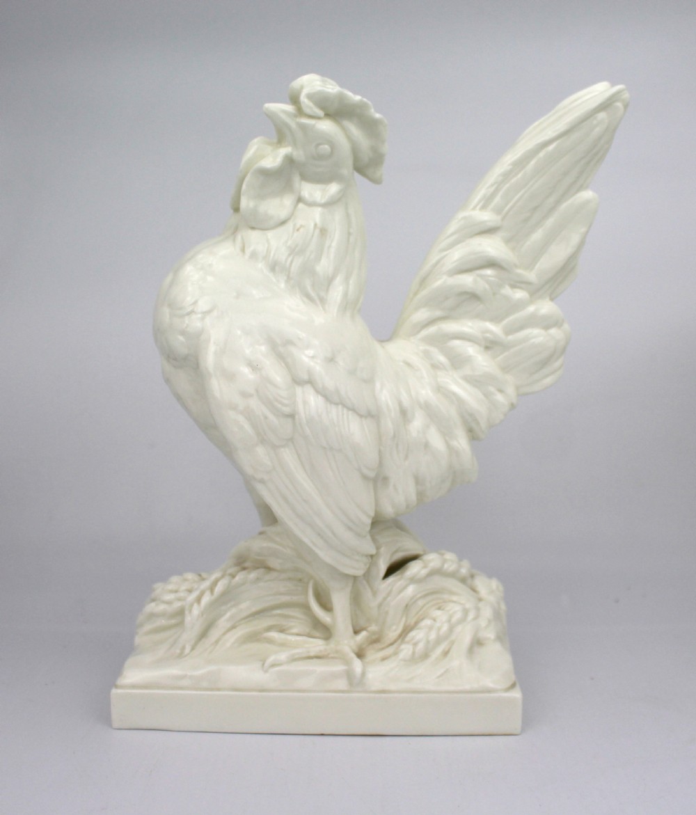 Pair of Royal Worcester Blanc de Chine Roosters – Modelled by A. Azori, Liseron 3581 View V