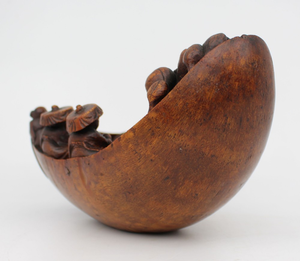 Antique Chinese Rootwood Boat Carving – Late Qing Dynasty View IV