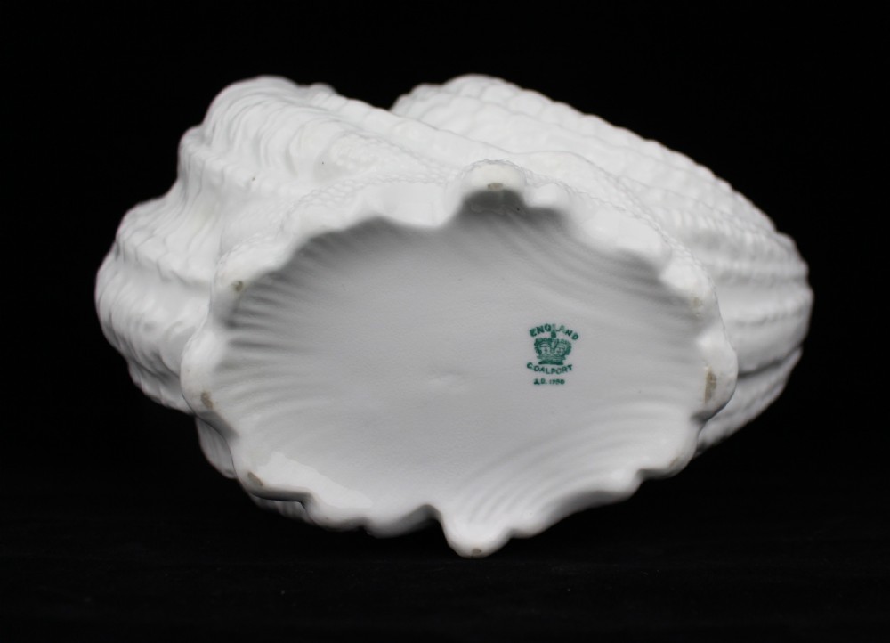 Large Coalport Porcelain Shell Form Sweet Dish c.1890 View V
