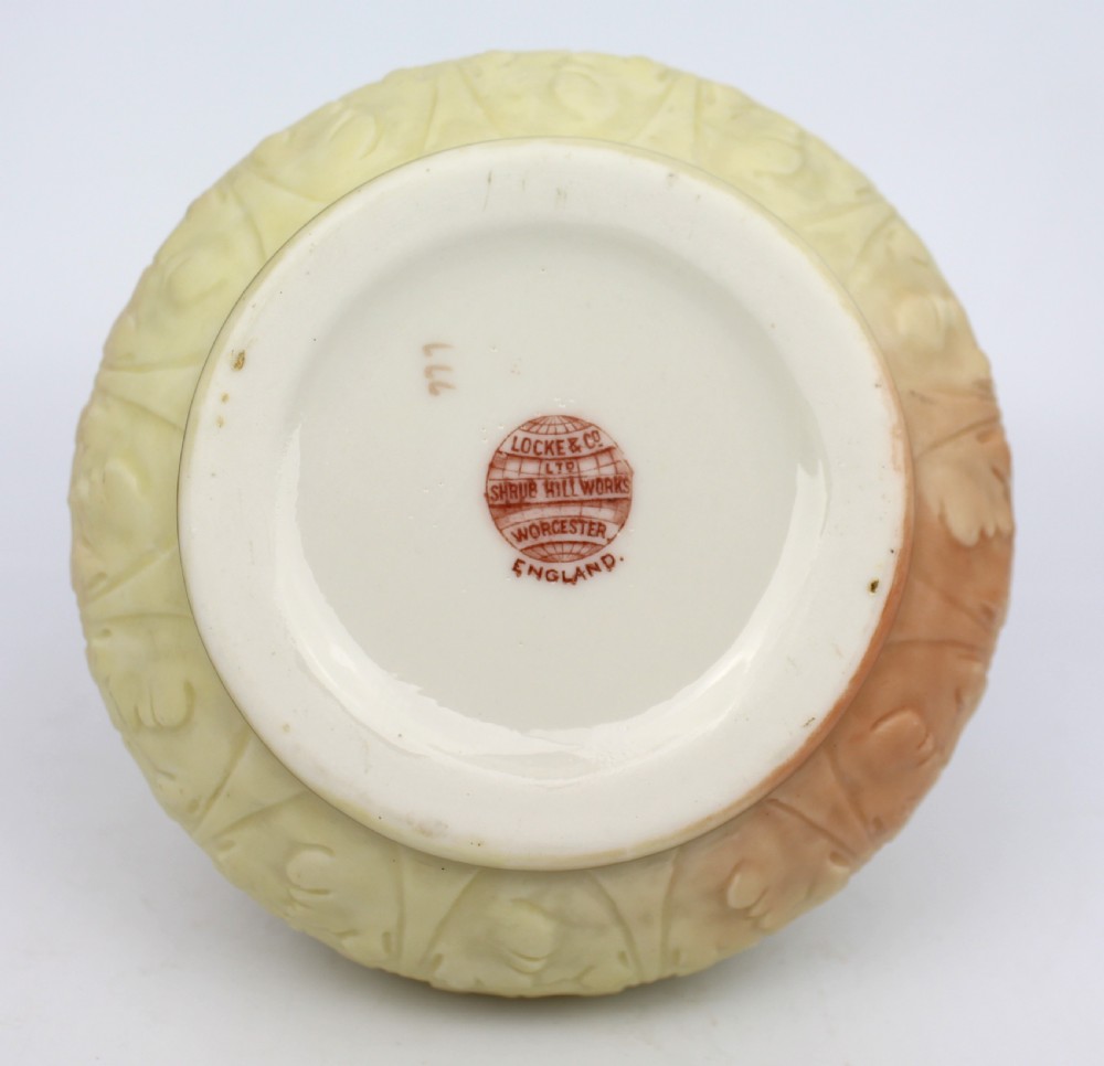 Locke & Co Worcester Blush Ivory Pot Pourri Vase c.1900 View IV