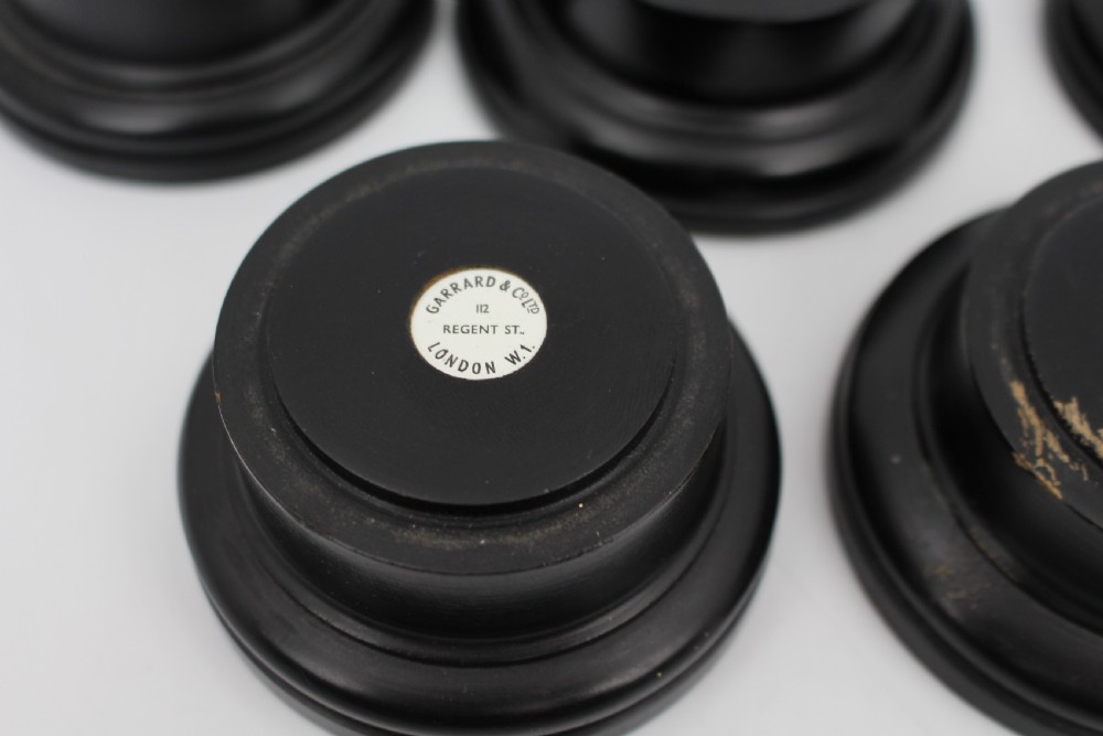 Set of 5 Early 20th Century Garrard & Co Ebony Plinths View II