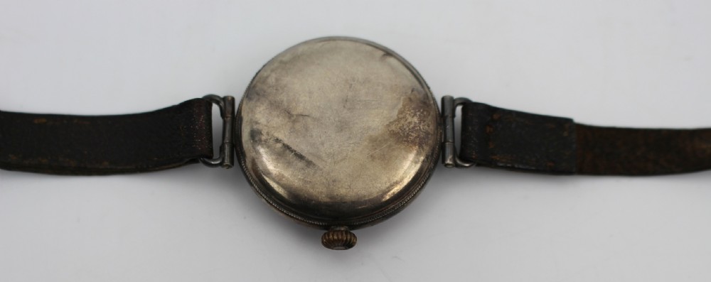 Antique Silver J.W. Benson Trench Wristwatch, London 1915 View VIII