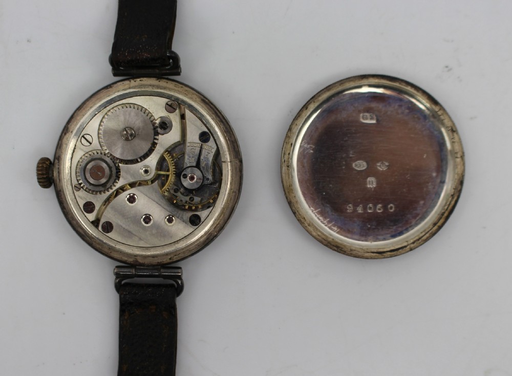 Antique Silver J.W. Benson Trench Wristwatch, London 1915 View XIII
