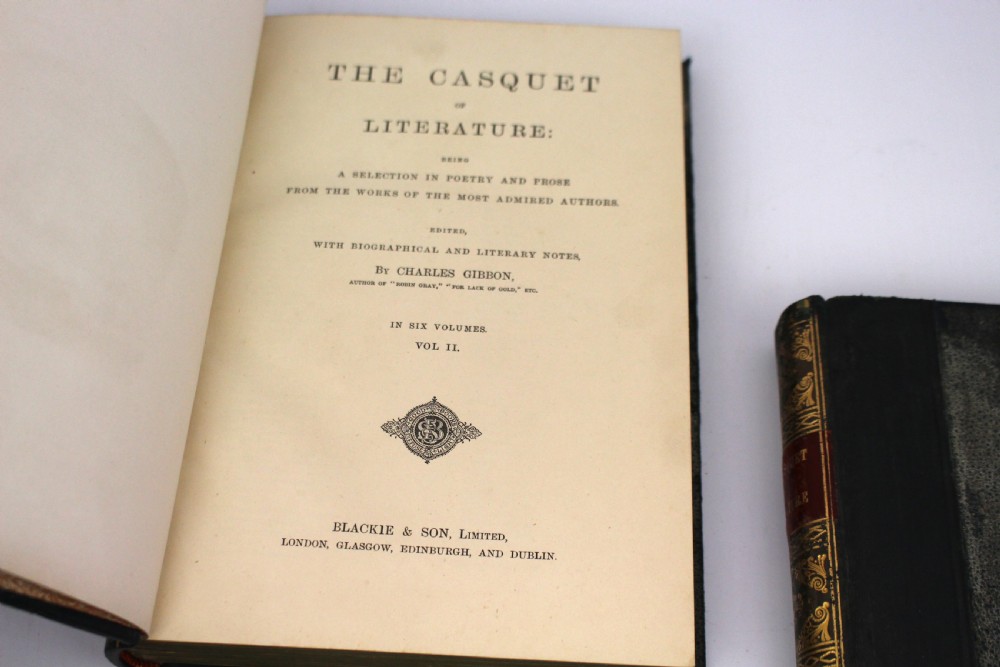 Pair of Antique Leather-Bound Books – The Casquet of Literature, Volumes II & VI View VII