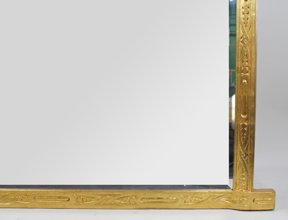 Large Antique Gilt Carved Wood Overmantel Mirror, c.1900 View III