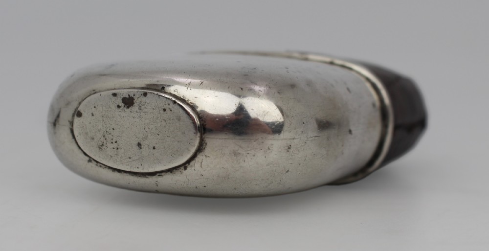 Antique Victorian Silver & Leather Hip Flask – Birmingham 1890/91 View XI