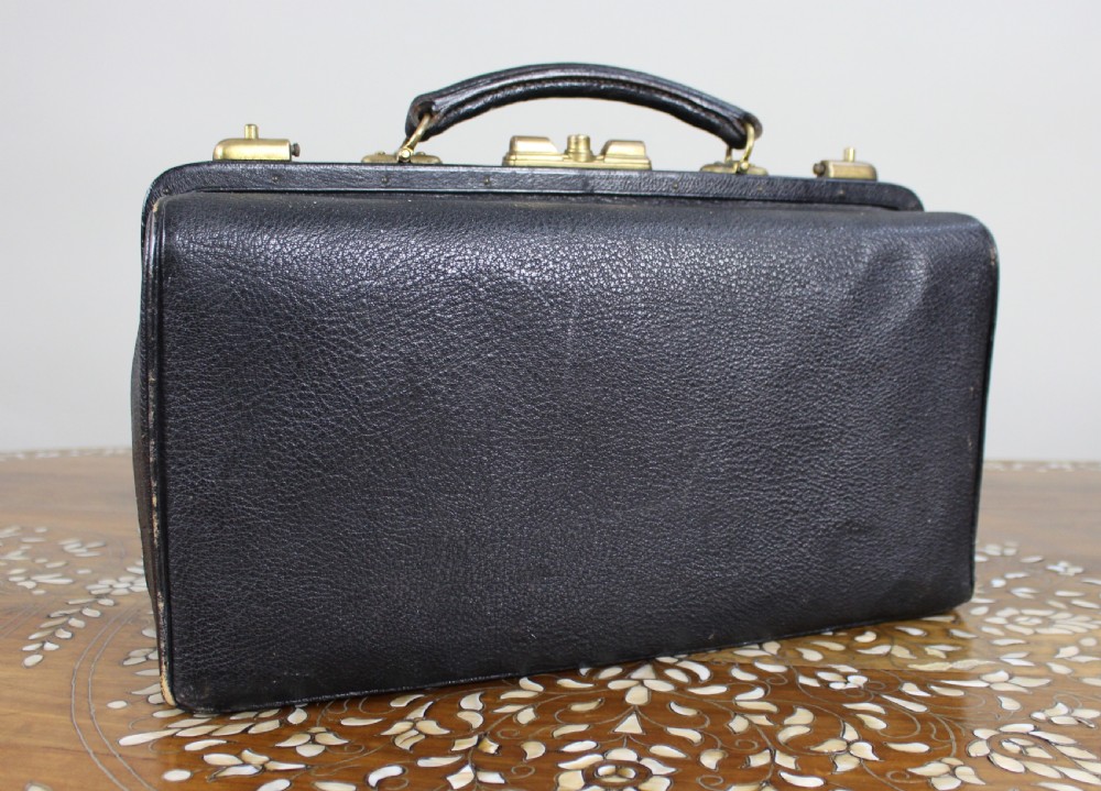Edwardian Black Leather Gladstone Bag with Document Wallets View IV