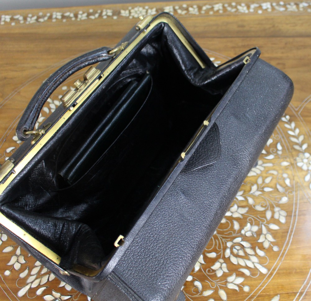 Edwardian Black Leather Gladstone Bag with Document Wallets View IX