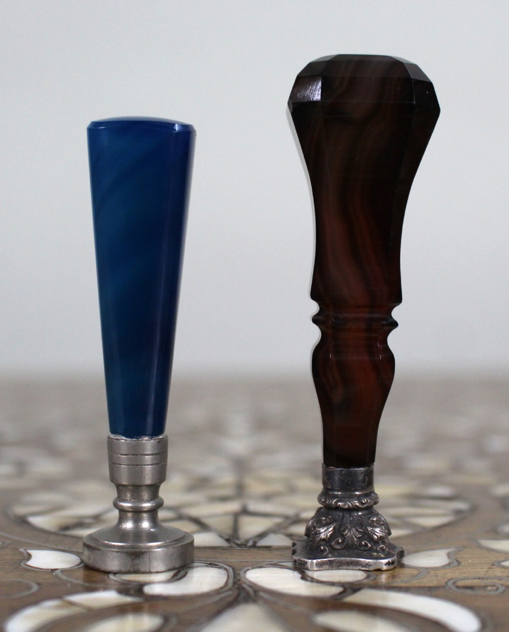 Pair of Late 19th c. Agate Monogram Wax Seals