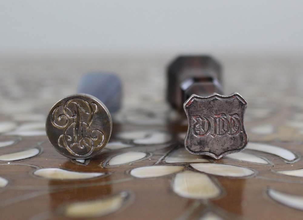 Pair of Late 19th c. Agate Monogram Wax Seals View III