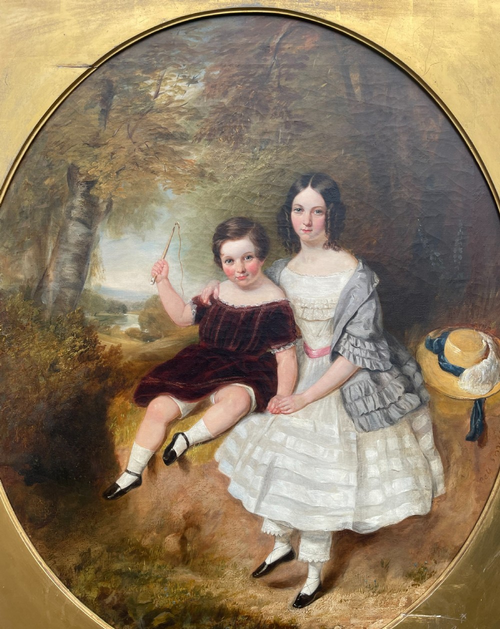 Early 19th Century Portrait Painting by James Bennett H. Smith – Oil on Canvas View IV