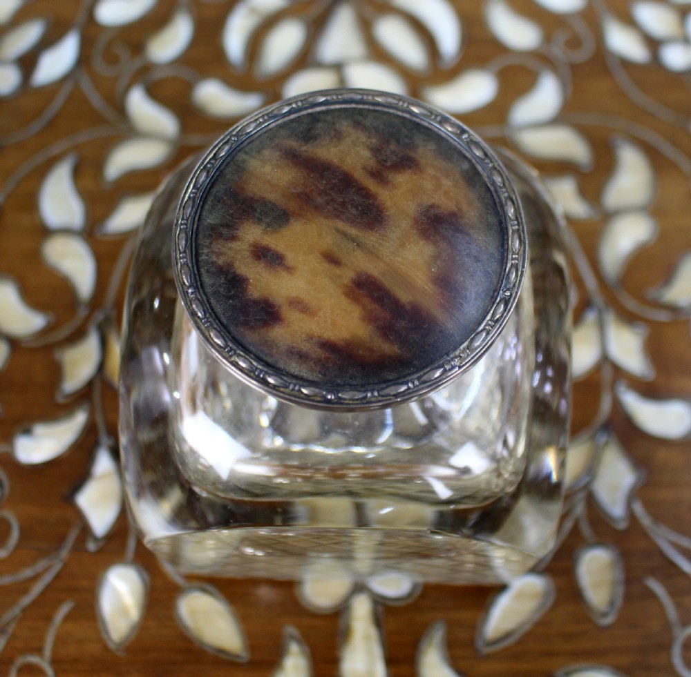 Fine Antique Silver and Cut Glass Inkwell c.1916 View III