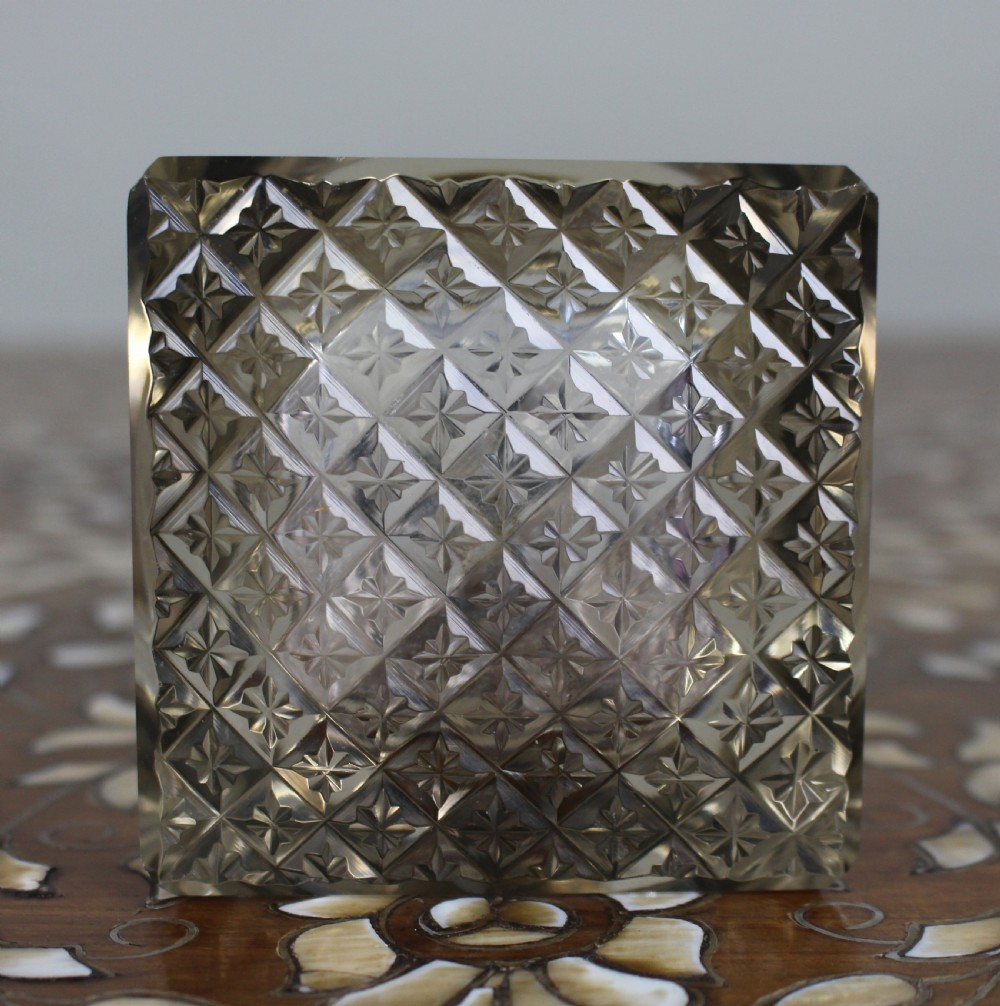 Fine Antique Silver and Cut Glass Inkwell c.1916 View VIII