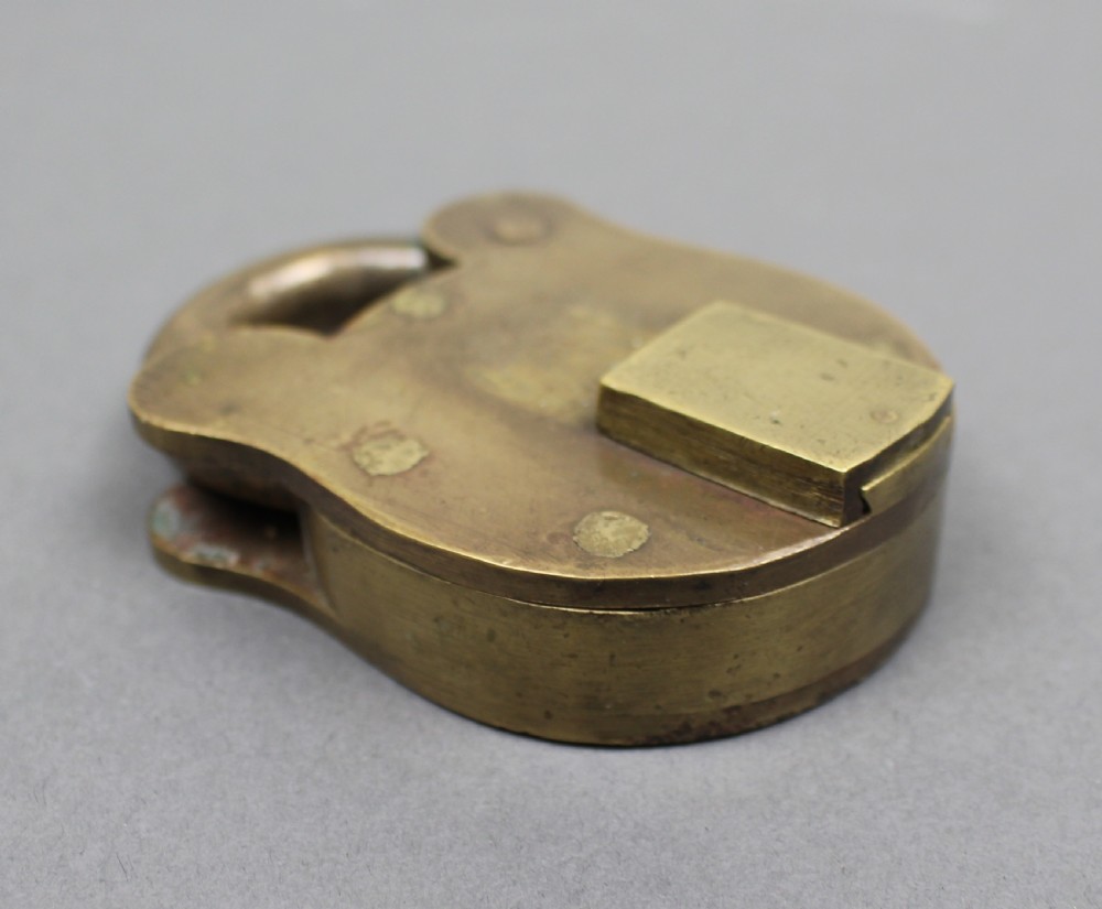 Early 20th c. Solid Brass Industrial Padlock – Walsall, Dated 1915 View III