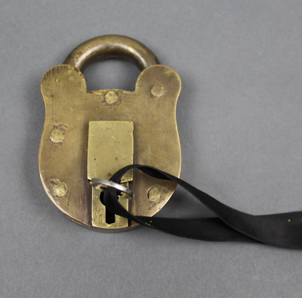 Early 20th c. Solid Brass Industrial Padlock – Walsall, Dated 1915 View IV