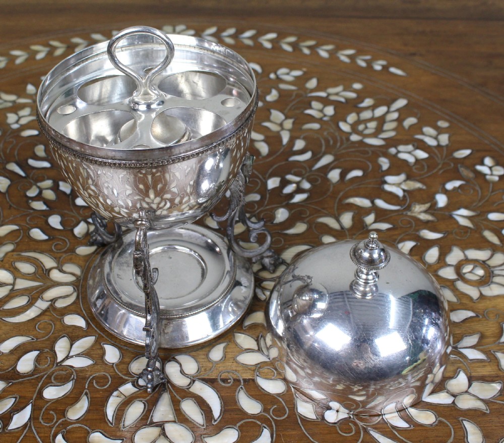 Late Victorian Silver-Plated Egg Coddler on Stand View III