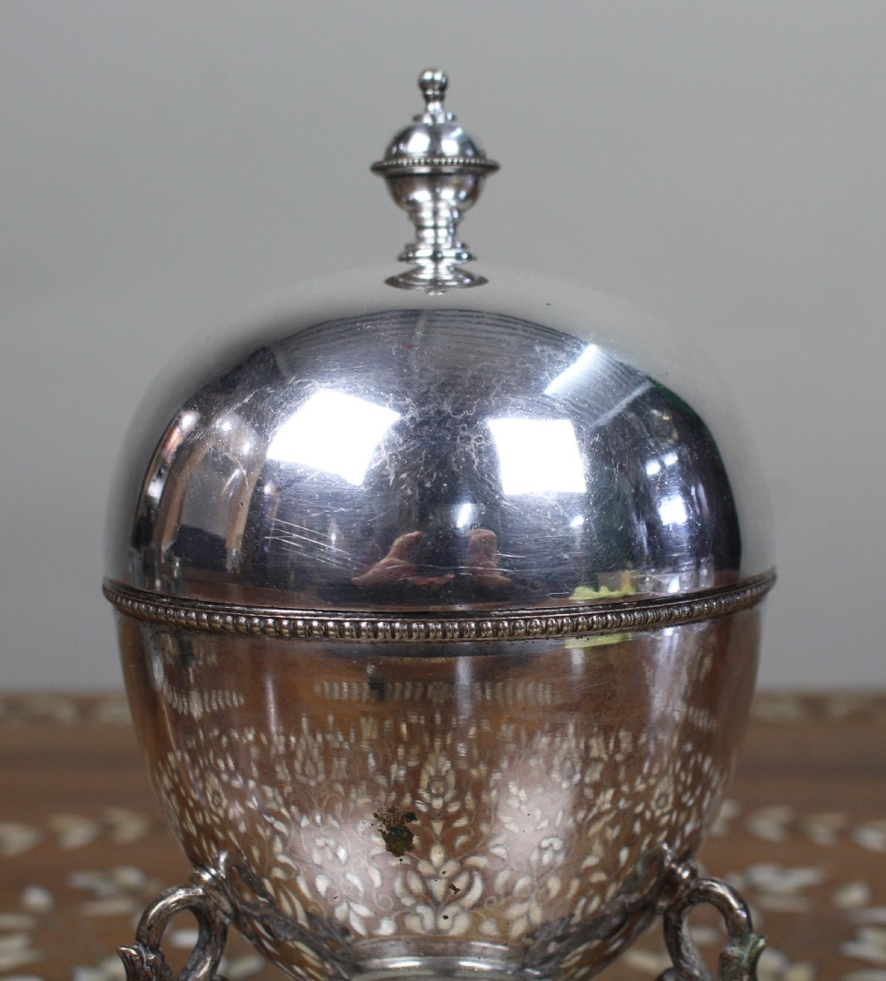 Late Victorian Silver-Plated Egg Coddler on Stand View V