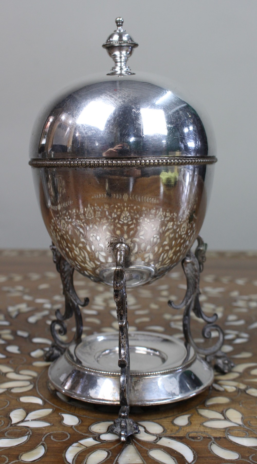 Late Victorian Silver-Plated Egg Coddler on Stand View VI