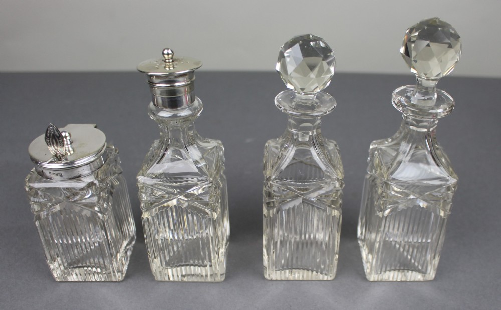 Antique Silver Plated & Cut Glass Cruet Set View VII