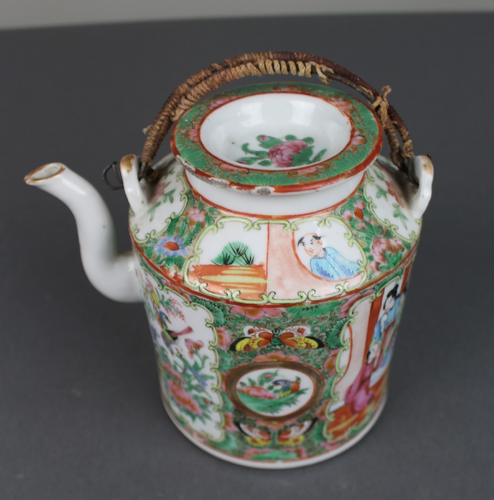 Antique Chinese Canton Famille Rose Teapot c.1880 View II