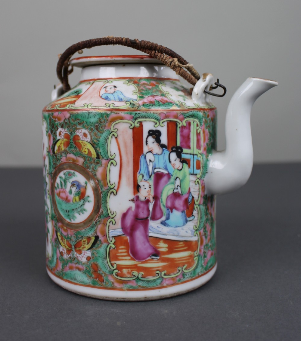 Antique Chinese Canton Famille Rose Teapot c.1880 View III