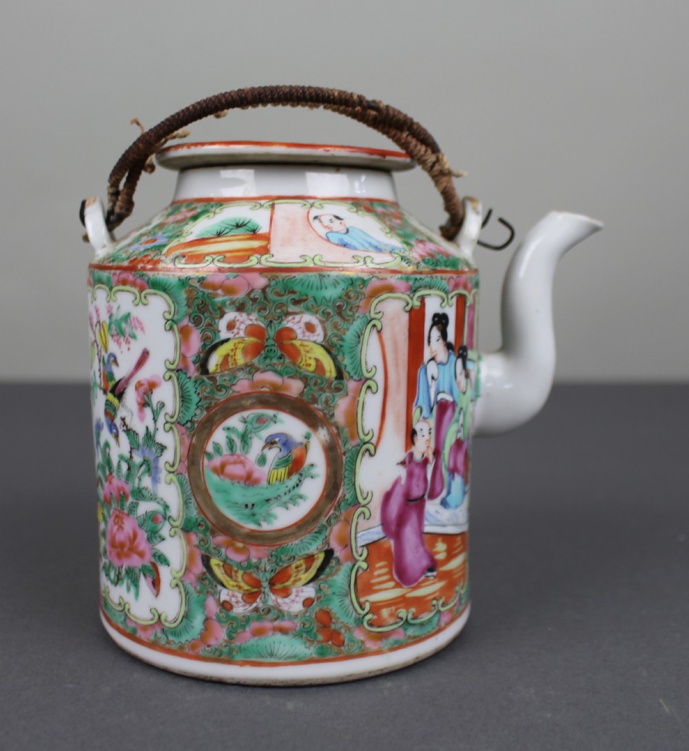 Antique Chinese Canton Famille Rose Teapot c.1880 View IV