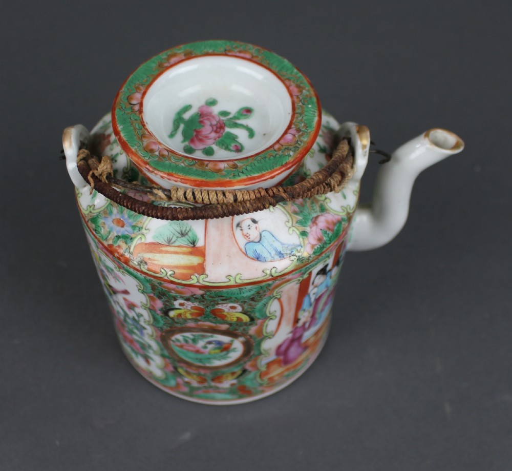 Antique Chinese Canton Famille Rose Teapot c.1880 View VI
